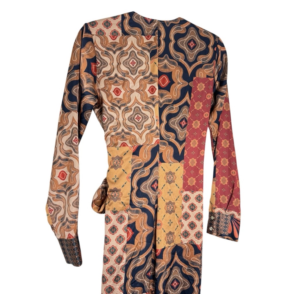 Misa Eliza Patchwork Wrap‎ Dress - Picture 7 of 14